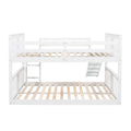 Full Over Full Bunk Bed With Ladder With Slide, White Old Sku :Lp000208Aak White Solid Wood