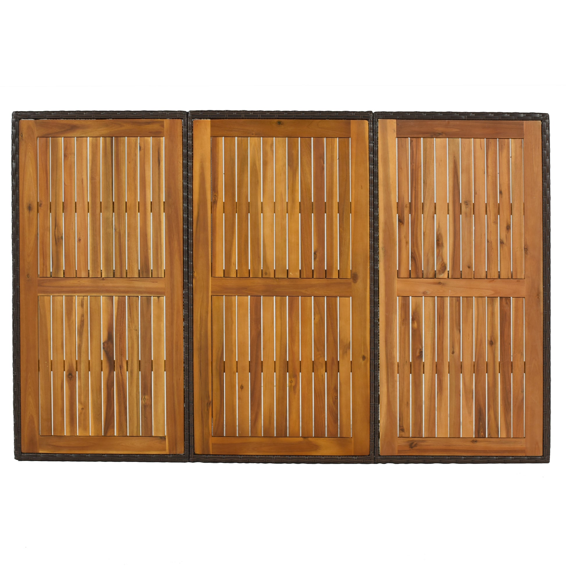 11 Piece Patio All Weather Pe Wicker Dining Table Set With Wood Tabletop For 10, Brown Rattan Beige Cushion Yes Complete Patio Set Brown Water Resistant Frame Water Resistant Cushion Garden & Outdoor Casual Complete Patio Sets Foam Rattan