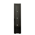 Black Side Cabinet With Aluminum Strip Lamp,With Large Storage Space Black Particle Board