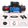 Electric Winch 13000 Lbs 12V Synthetic Blue Rope Upgrade Black Aluminium