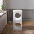 Multifunction Stackable Play Stool,Wood Stool,Pet Play Stool,Hollow Ottoman,White Finish White Mdf