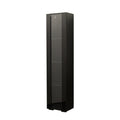 Black Side Cabinet With Aluminum Strip Lamp,With Large Storage Space Black Particle Board