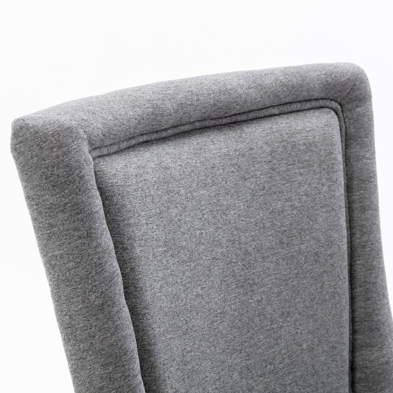 Ultra Side Dining Chair Thickened Fabric Chairs With Neutrally Toned Solid Wood Legs Bronze Nail Head Set Of 2 Gray Gray Foam Fabric