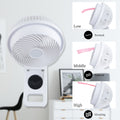 Simple Deluxe 7 Inch Wall Mount Fan, 3 Speeds & 3 Modes, 15 Hours Timer, 60 Oscillating Circulating Fan, With Remote Control, Air Circulation Fan For Indoor Use, White White Plastic