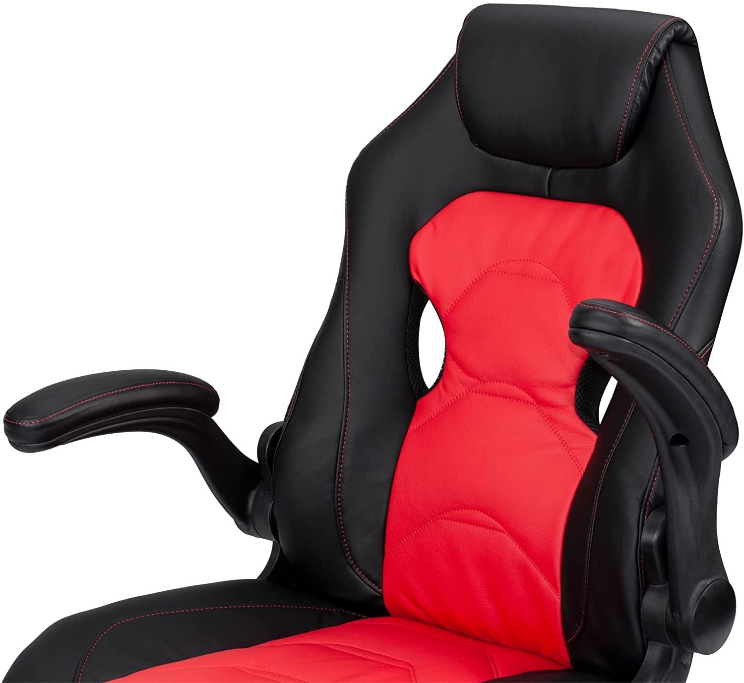 Office Chair Upholstered 1pc Comfort Chair Relax black+red-office-contemporary-modern-office