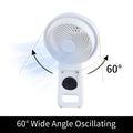 Simple Deluxe 7 Inch Wall Mount Fan, 3 Speeds & 3 Modes, 15 Hours Timer, 60 Oscillating Circulating Fan, With Remote Control, Air Circulation Fan For Indoor Use, White White Plastic