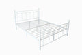 Queen Size Metal Bed Frame With Headboard And Footboard White White Metal