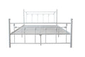 Queen Size Metal Bed Frame With Headboard And Footboard White White Metal