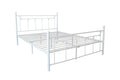Queen Size Metal Bed Frame With Headboard And Footboard White White Metal