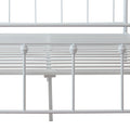 Queen Size Metal Bed Frame With Headboard And Footboard White White Metal
