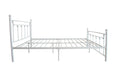 Queen Size Metal Bed Frame With Headboard And Footboard White White Metal