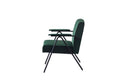 Cloth Leisure, Black Metal Frame Recliner, For Living Room And Bedroom, Green Green Cotton Textile