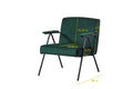 Cloth Leisure, Black Metal Frame Recliner, For Living Room And Bedroom, Green Green Cotton Textile