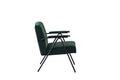 Cloth Leisure, Black Metal Frame Recliner, For Living Room And Bedroom, Green Green Cotton Textile