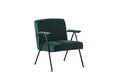 Cloth Leisure, Black Metal Frame Recliner, For Living Room And Bedroom, Green Green Cotton Textile