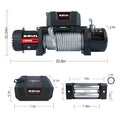 Electric Winch 13000 Lbs Steel Cable Wireless Remote Crystal Film Black Stainless Steel