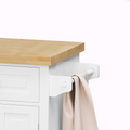 Kitchen Island Cart with Two Storage Cabinets and Two white-mdf