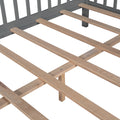 Full Size Wood House Bed With Fence, Gray Gray Solid Wood