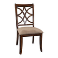 Wooden Side Chairs Set Of 2 Elegant Back Design Fabric Upholstery Cherry Finish Formal Dining Furniture Cherry Dining Room Traditional Side Chair Wood