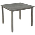 5 Piece Dining Table Set Industrial Wooden Kitchen Table And 4 Chairs For Dining Room Grey Gray Solid Wood