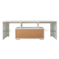 Entertainment Tv Stand, Large Tv Stand Tv Base Stand With Led Light Tv Cabinet. White 50 59 Inches Mdf