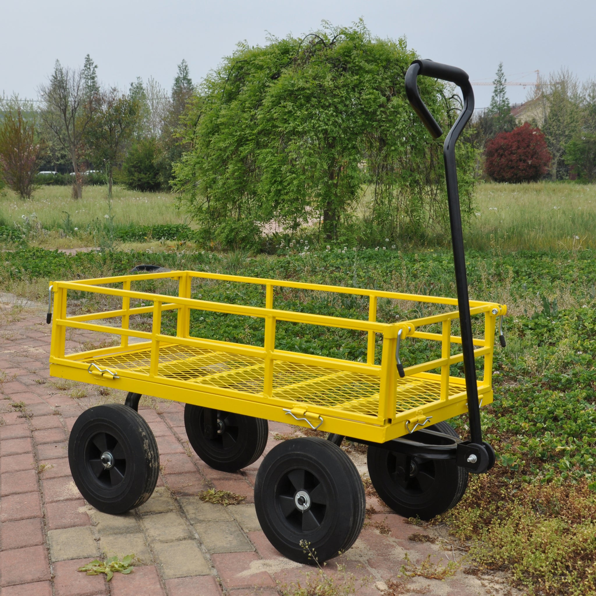 Tools cart Wagon Cart Garden cart trucks make it yellow-metal