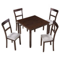 5 Piece Dining Table Set Industrial Wooden Kitchen Table And 4 Chairs For Dining Room Espresso Espresso Solid Wood