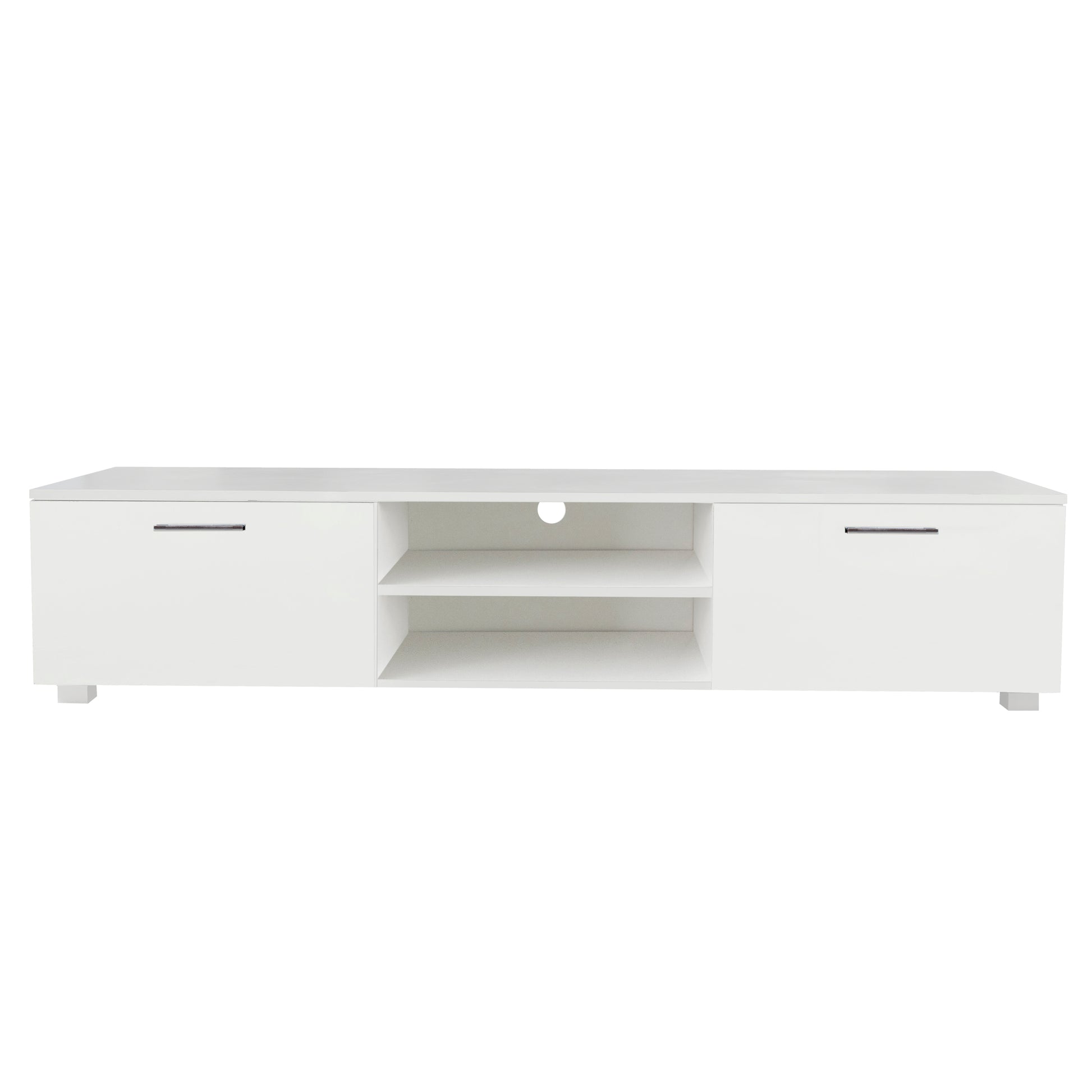 White Tv Stand For 70 Inch Tv Stands, Media Console Entertainment Center Television Table, 2 Storage Cabinet With Open Shelves For Living Room Bedroom White Mdf