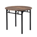 Modern 3 Piece Round Dining Table Set With Drop Leaf And 2 Chairs For Small Places,Black Frame Rustic Brown Finish Rustic Brown Solid Back Seats 2 Metal Dining Room Drop Leaf Folding Modern 4 Leg Round Dining Table With Chair Metal