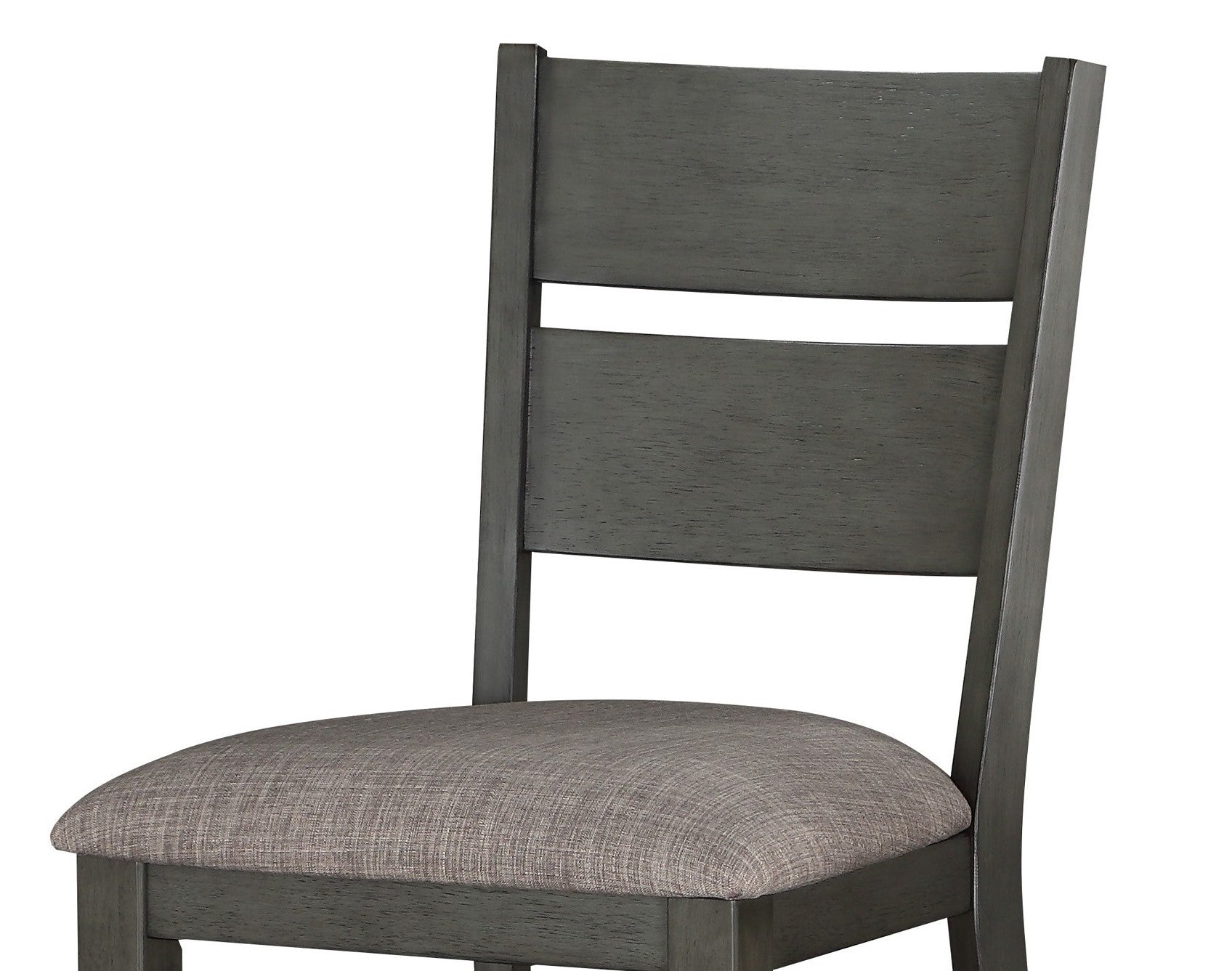 Transitional 2pc Set Wooden Counter Height Chairs gray-dining room-transitional-ladder back-wood