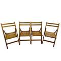 Furniture Slatted Wood Folding Special Event Chair Honey Color, Set Of 4, Folding Chair, Foldable Style Teak Solid Wood