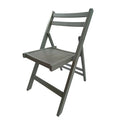 Furniture Slatted Wood Folding Special Event Chair Gray, Set Of 4, Folding Chair, Foldable Style Gray Solid Wood