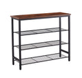 Dn 3 & 4 Tier Metal Shoe Rack, Modern Multifunctional Shoe Storage Shelf With Mdf Top Board, 1 Pc Per Carton, 2Pc 2Ctn Brown Mdf