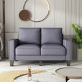 Modern Living Room Furniture Sofa In Dark Grey Fabric 2 3 Seat Dark Gray Foam Fabric