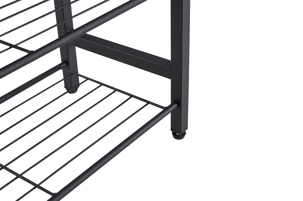Dn 3 & 4 Tier Metal Shoe Rack, Modern Multifunctional Shoe Storage Shelf With Mdf Top Board, 1 Pc Per Carton, 2Pc 2Ctn Brown Mdf