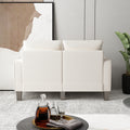 Modern Living Room Furniture Loveseat In Beige Fabric Beige Foam Fabric