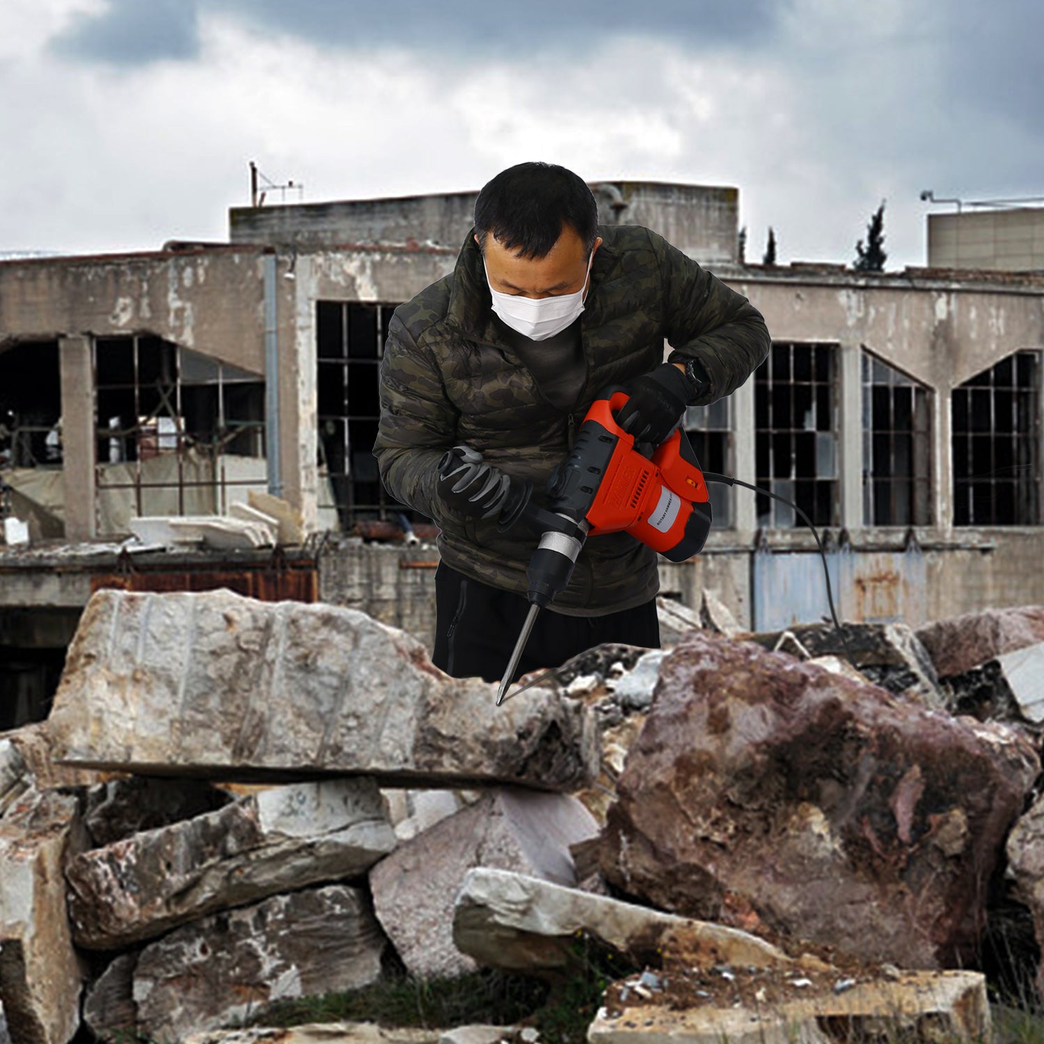 Rotary Hammer 1100W Red Black 1 1 2" Sds Plus Rotary Hammer Drill 3 Functions Black Red Metal