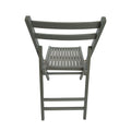 Furniture Slatted Wood Folding Special Event Chair Gray, Set Of 4, Folding Chair, Foldable Style Gray Solid Wood