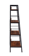 Dn 3&4 Layer Display Bookshelf H Ladder Shelf Storage Shelves Rack Shelf Unit Metal Frame, Tigger, 2 Pc Per 2 Cartons Brown Mdf