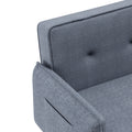 Futon Sofa Bed With Solid Wood Leg In Grey Fabric Grey Foam Fabric