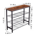 Dn 3 & 4 Tier Metal Shoe Rack, Modern Multifunctional Shoe Storage Shelf With Mdf Top Board, 1 Pc Per Carton, 2Pc 2Ctn Brown Mdf