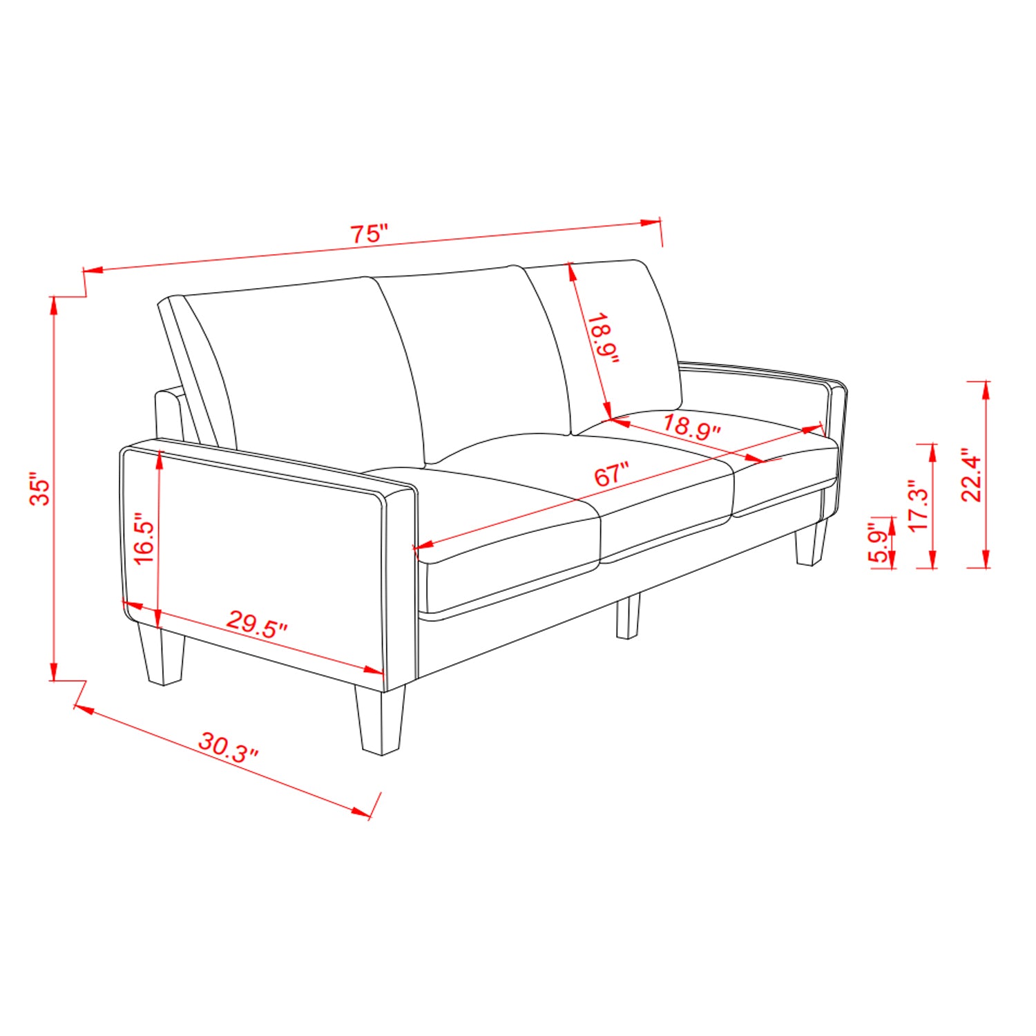 Modern Living Room Furniture Sofa In Beige Fabric Beige Foam Fabric