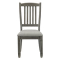 Casual Dining Height Side Chairs 2Pc Antique Gray Wood Frame Fabric Upholstery Antique Gray Dining Room Side Chair Wood