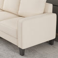 Modern Living Room Furniture Sofa In Beige Fabric Beige Foam Fabric