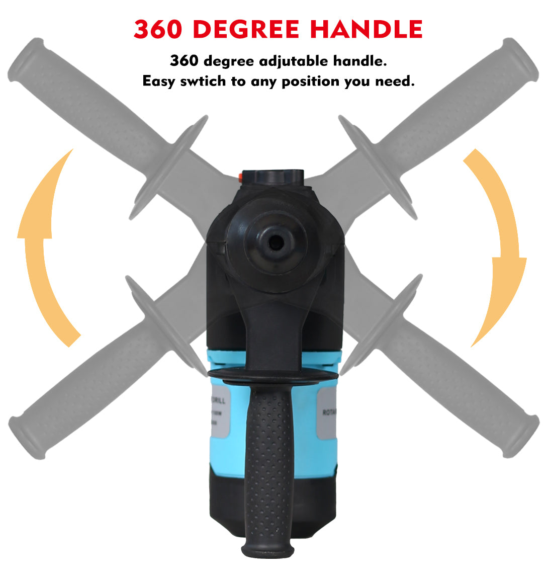 Rotary Hammer 1100W Blue Black 1 1 2" Sds Plus Rotary Hammer Drill 3 Functions Black Blue Metal