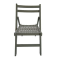 Furniture Slatted Wood Folding Special Event Chair Gray, Set Of 4, Folding Chair, Foldable Style Gray Solid Wood