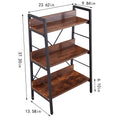 Dn 3&4 Layer Display Bookshelf H Ladder Shelf Storage Shelves Rack Shelf Unit Metal Frame, Tigger, 2 Pc Per 2 Cartons Brown Mdf