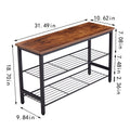 Dn 3 & 4 Tier Metal Shoe Rack, Modern Multifunctional Shoe Storage Shelf With Mdf Top Board, 1 Pc Per Carton, 2Pc 2Ctn Brown Mdf