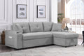 Mega Convertible Corner Sofa With Armrest Storage, Living Room And Apartment Sectional Sofa, Right Chaise Longue And Grey Grey Foam Fabric