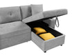 Mega Convertible Corner Sofa With Armrest Storage, Living Room And Apartment Sectional Sofa, Right Chaise Longue And Grey Grey Foam Fabric